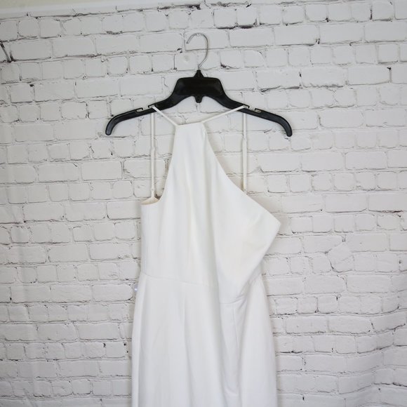 7. WAYF The Lenore One Shoulder Column Dress long - Picture 3 of 7